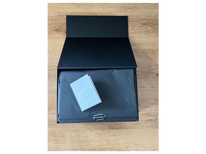 Borsa Chanel 2.55 in pelle nera increspata metallo argento Nero - vista 3
