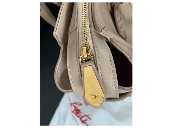 Borsa a mano Christian Louboutin in pelle beige - vista 10