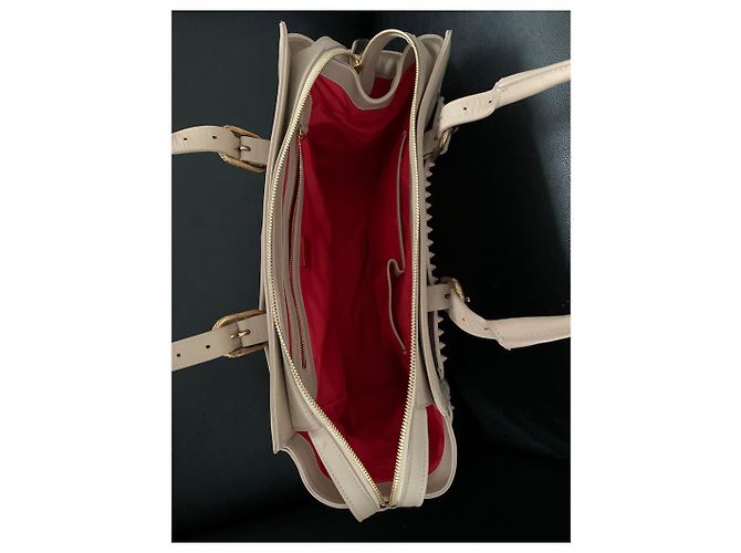 Borsa a mano Christian Louboutin in pelle beige - vista 11