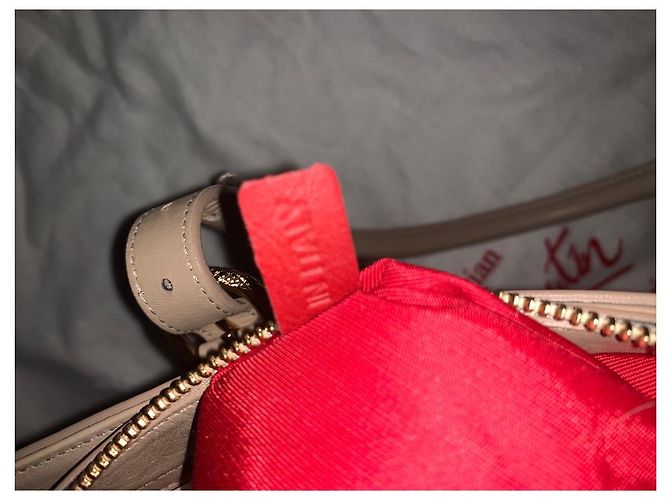 Borsa a mano Christian Louboutin in pelle beige - vista 13