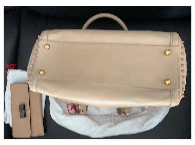 Borsa a mano Christian Louboutin in pelle beige - vista 4