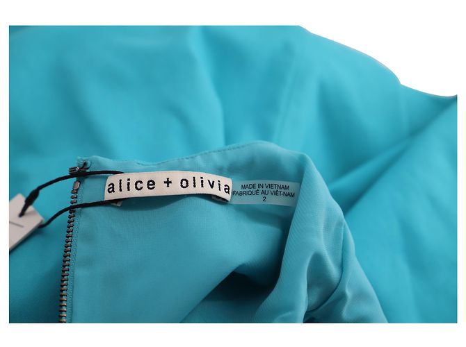 Abito con dettaglio zip Alice + Olivia in viscosa turchese - vista 4