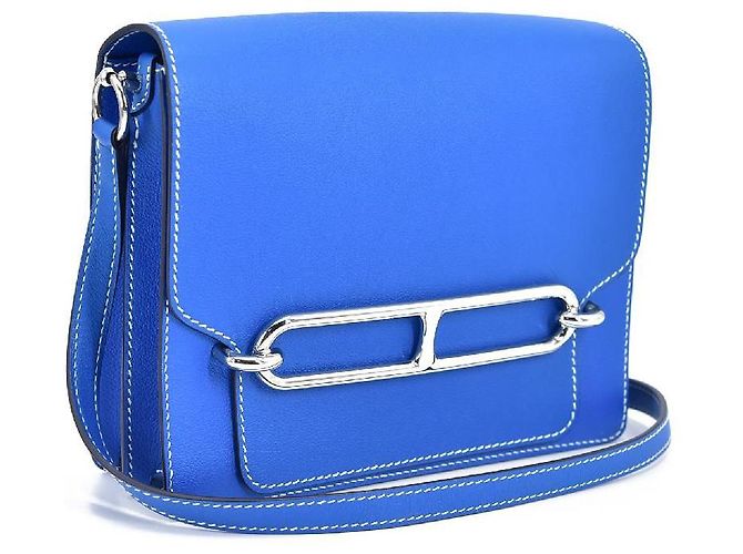 Hermès Evercolor Sac Roulis 23 Blu - vista 12
