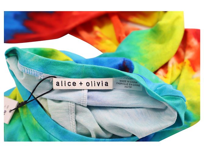 Alice + Olivia Alice & Olivia Delaina Tie-Dye Top aus mehrfarbiger Baumwolle - Ansicht 3