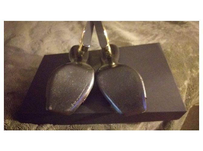 Autre Marque Schwarze Lederpumps mit Krokoprägung 38.5 - Ansicht 3