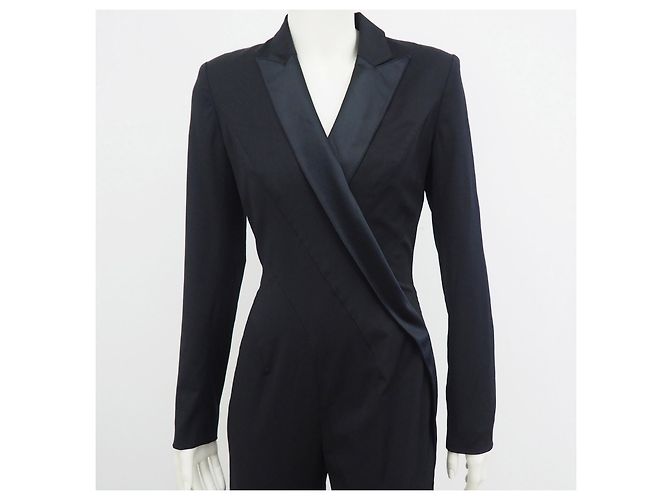Tuta da smoking Thierry Mugler in lana e seta in passerella nera 2000 Taglia S / 36 - vista 6