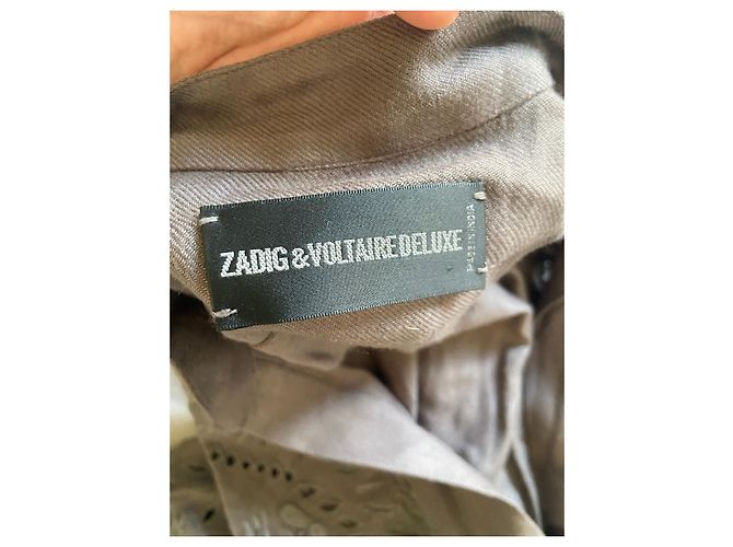 Top de viscosa marrón con bordado Zadig & Voltaire Castaño - vista 8