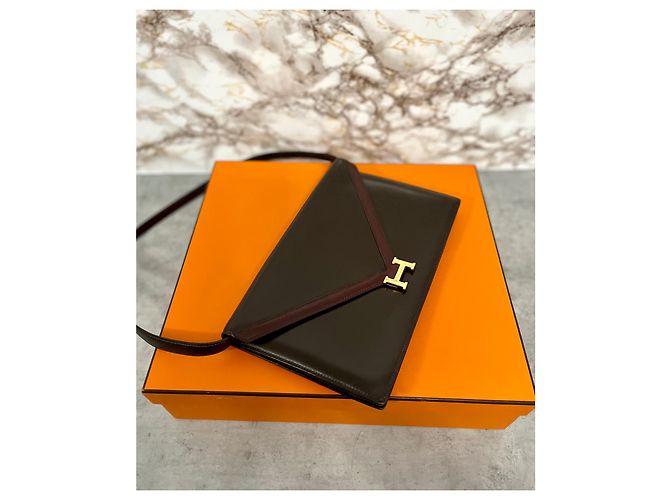 Bellissima borsa Hermès Lydie Marrone Bordò - vista 2