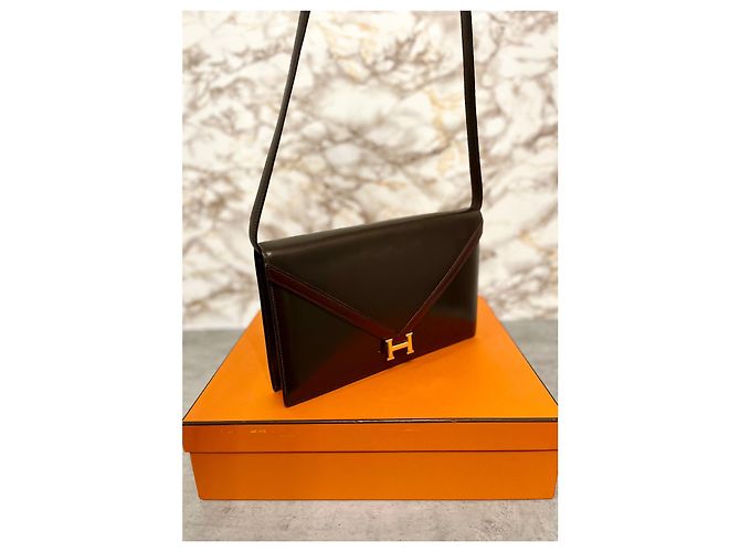 Bellissima borsa Hermès Lydie Marrone Bordò - vista 3