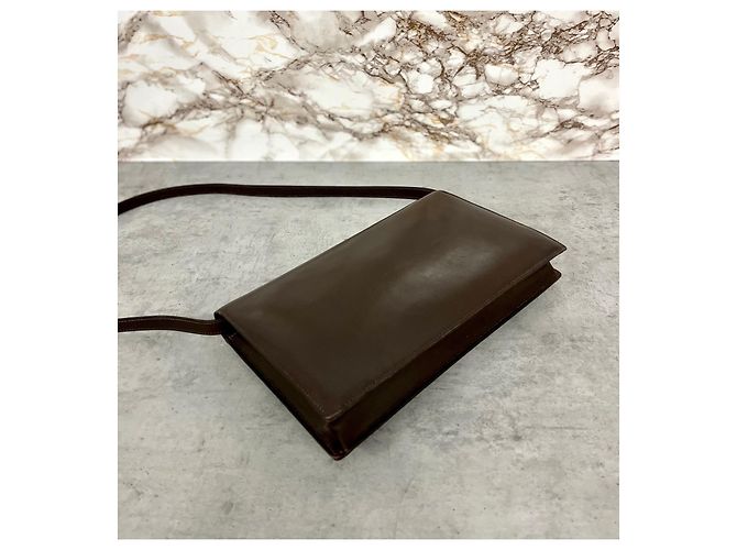 Bellissima borsa Hermès Lydie Marrone Bordò - vista 7