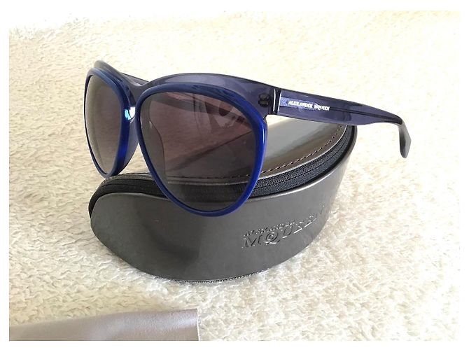 Gafas de sol Alexander McQueen azules de acetato - vista 3