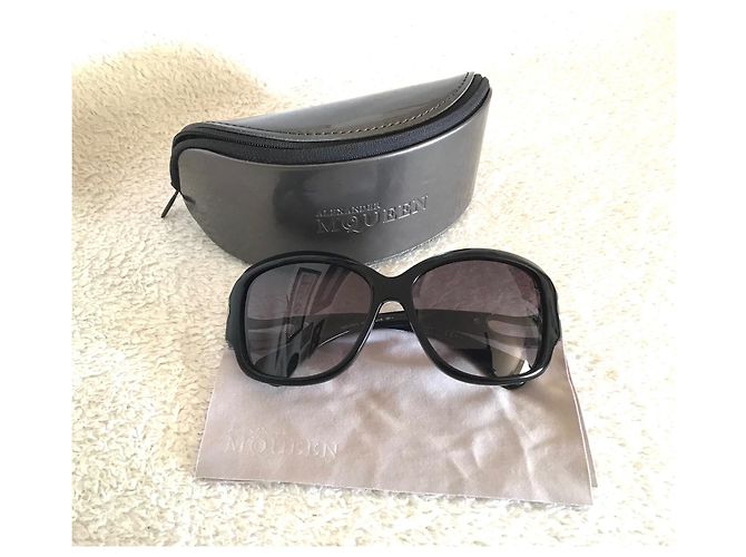 Gafas de sol Alexander McQueen negras de acetato Negro - vista 2