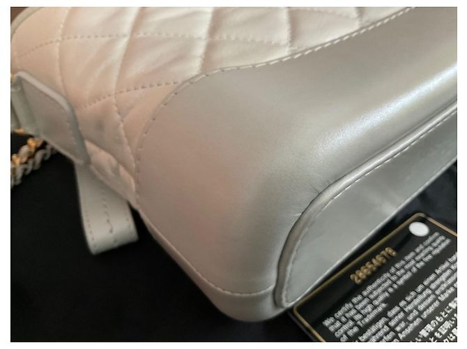 Borsa a mano Chanel Gabrielle in pelle argentata Argento - vista 5