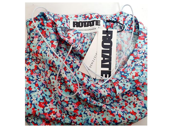 Autre Marque Minivestido lencero de cady elástico con estampado floral Rotate Birger Christensen Multicolor - vista 7