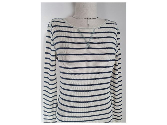 Vestido de algodón a rayas Polo Ralph Lauren Blanco Azul - vista 2