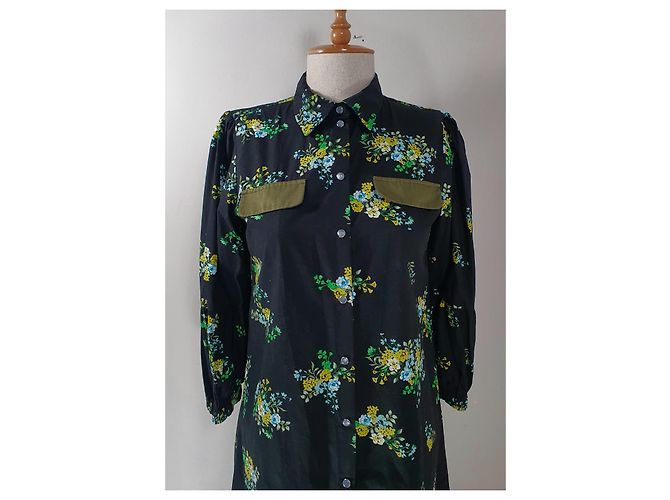 Autre Marque Sienna Kleid Schwarz und Mehrfarbig Baumwolle Mehrfarben - Ansicht 2