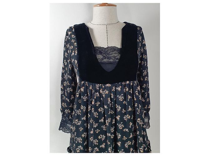 Abito Floreale Twin Set Simona Barbieri Nero Multicolore - vista 2