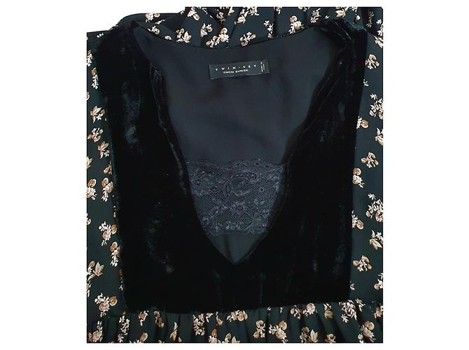 Abito Floreale Twin Set Simona Barbieri Nero Multicolore - vista 5