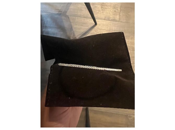 Bracciale rigido Messika Gatsby in oro bianco e diamanti - vista 2