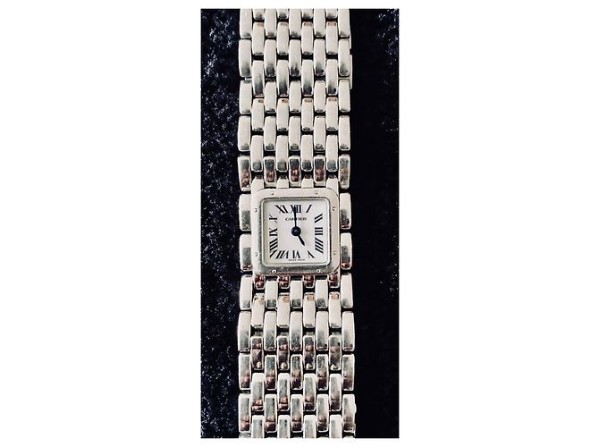Cartier Panthere Uhr Stahl Perlmutt Zifferblatt Silber - Ansicht 2