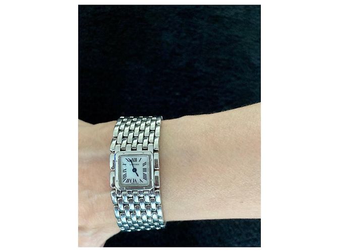 Cartier Panthere Uhr Stahl Perlmutt Zifferblatt Silber - Ansicht 3
