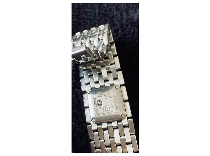 Cartier Panthere Uhr Stahl Perlmutt Zifferblatt Silber - Ansicht 4