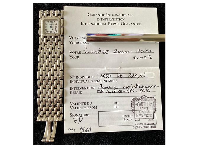 Cartier Panthere Uhr Stahl Perlmutt Zifferblatt Silber - Ansicht 5