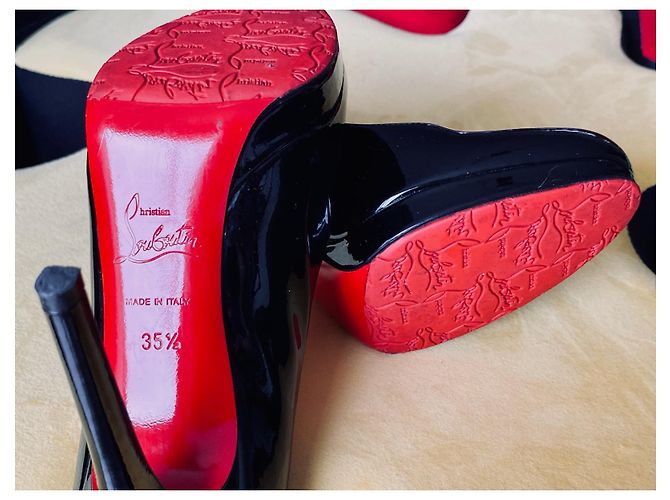Décolleté Christian Louboutin in vernice nera Nero - vista 5