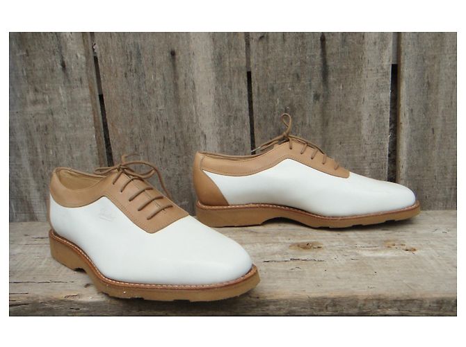 derby vintage Paraboot p 37 Nuova Condizione Bianco - vista 2