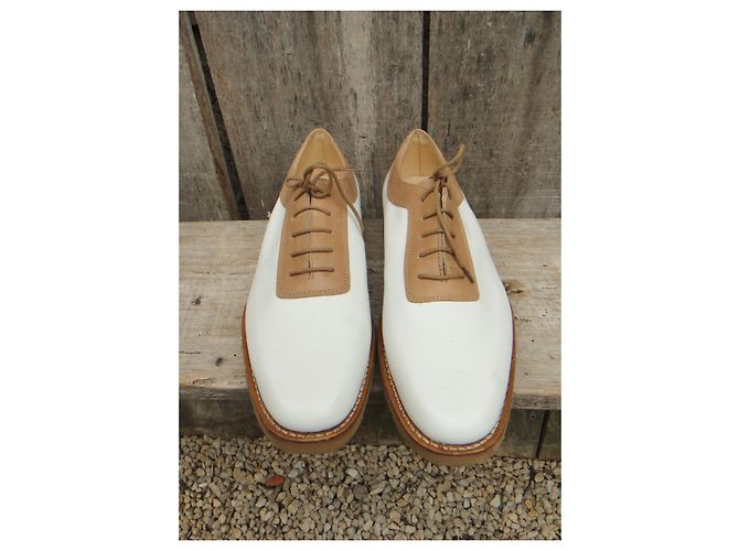 derby vintage Paraboot p 37 Nuova Condizione Bianco - vista 3