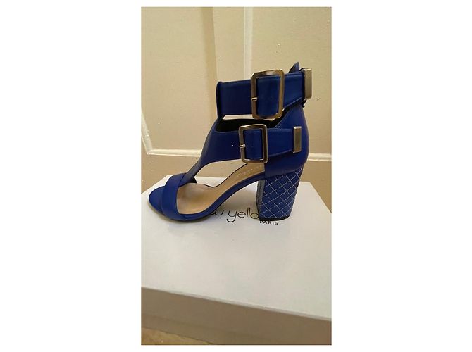 Sandali con tacco a listini Mellow Yellow Pelle Blu 36 Blu scuro - vista 3