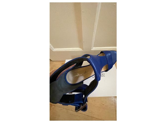Sandali con tacco a listini Mellow Yellow Pelle Blu 36 Blu scuro - vista 7