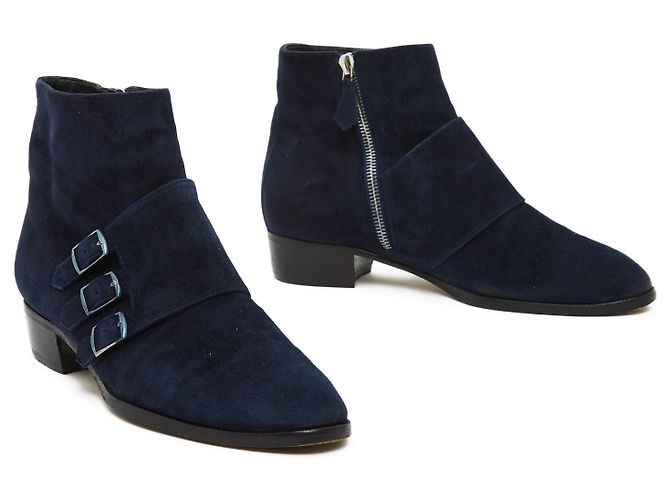Hermès LEXINGTON SCAMOSCIATO BLU IN38 Blu navy - vista 2