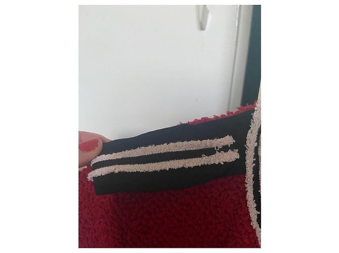 The Kooples Roter Strickpullover aus Baumwolle mit Schulterklappen - Ansicht 2