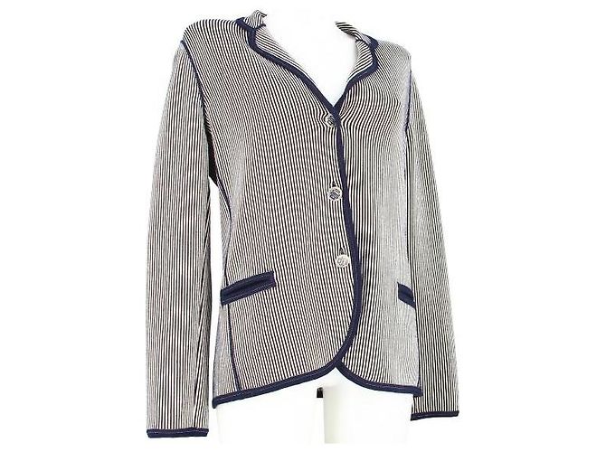 Chanel Giacca da uomo a righe blu nella taglia 40 Beige - vista 2
