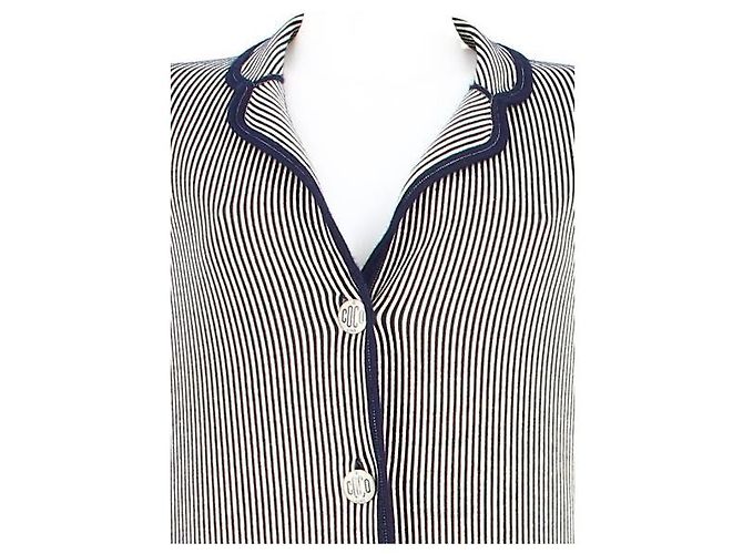 Chanel Giacca da uomo a righe blu nella taglia 40 Beige - vista 3
