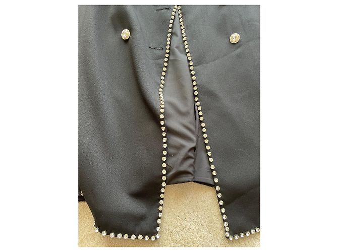Autre Marque Schwarzes Kristallkleid mit Gürtel Größe 40 - Ansicht 10