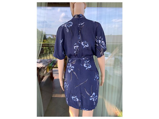 Ganni Akina Kreppkleid Blau - Ansicht 3