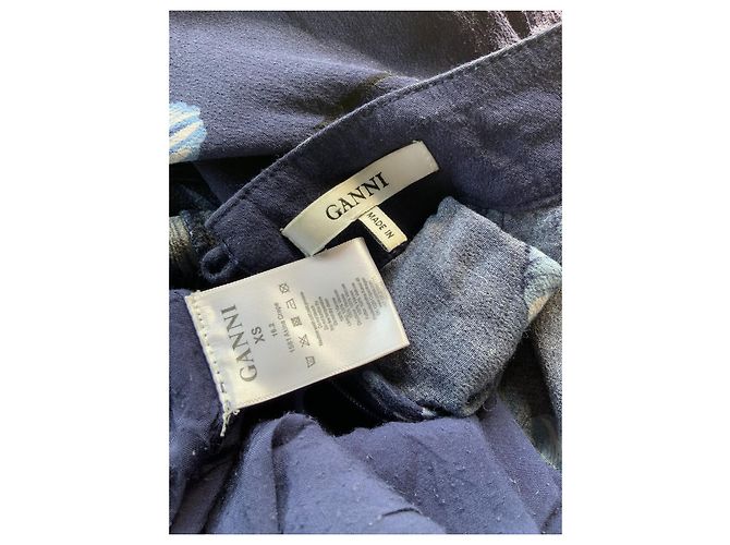 Ganni Akina Kreppkleid Blau - Ansicht 4