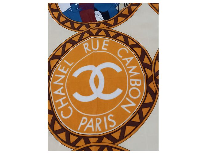 Chanel Rue Cambon Novità Country Club Sciarpa Bianco Blu Crudo Marrone scuro Viola scuro - vista 7