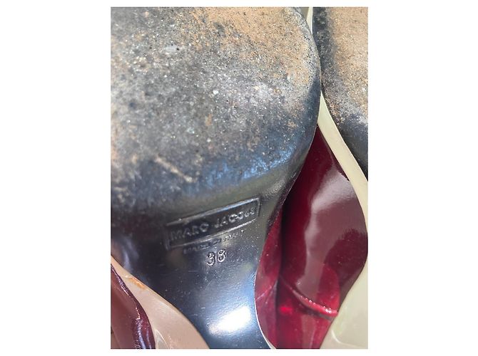 Décolleté Marc Jacobs in vernice bianco e rosso scuro Bordò - vista 5