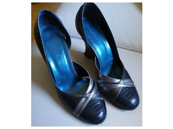 Décolleté con zeppa Barbara Bui pelle blu navy 36 IT - vista 2