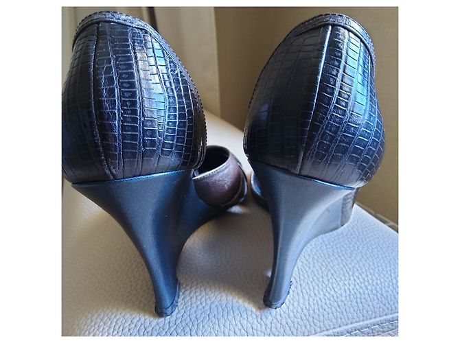Décolleté con zeppa Barbara Bui pelle blu navy 36 IT - vista 4