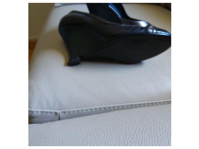 Décolleté con zeppa Barbara Bui pelle blu navy 36 IT - vista 5