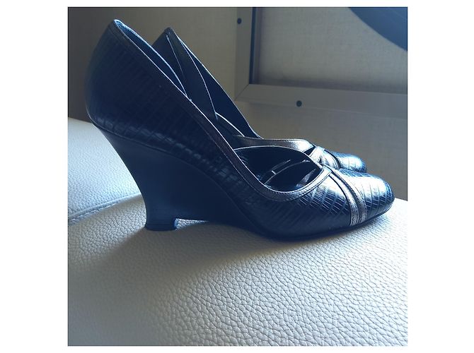 Décolleté con zeppa Barbara Bui pelle blu navy 36 IT - vista 6