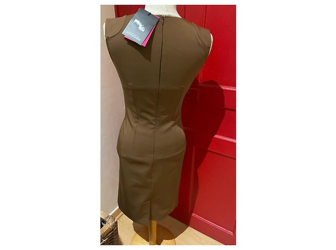 Autre Marque Nathalie Chaize Kleid Braun aus Polyester Größe 36 - Ansicht 3