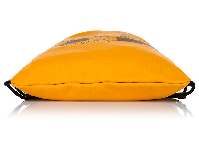 Zaino con coulisse Gucci Yellow Coco Capitan Logo Giallo - vista 4