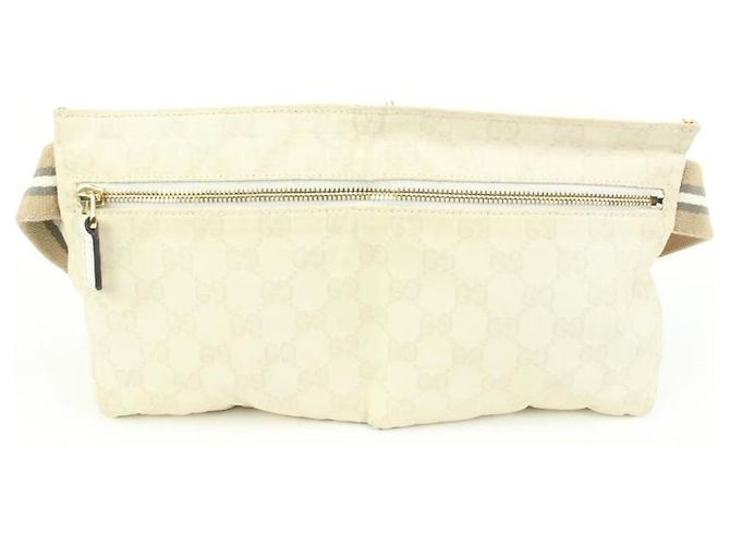 Gucci Seltene cremefarbene FF-Gürteltasche mit Monogramm - Ansicht 7