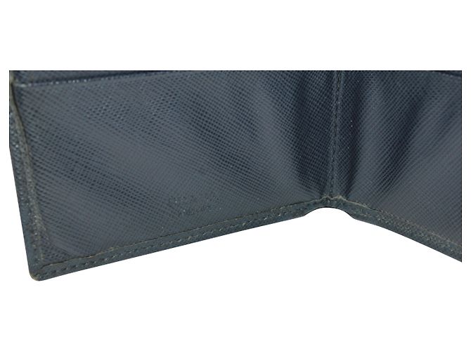Saffiano Cartera plegable Prada en cuero azul marino - vista 3