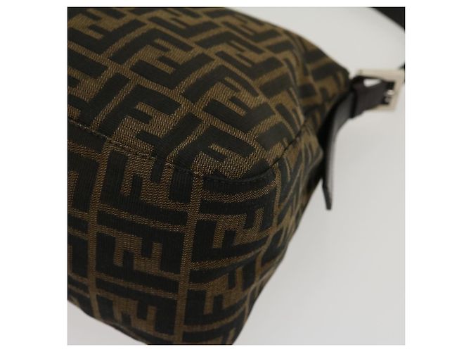 FENDI Zucca Canvas Borsa A Tracolla Mamma Baguette Marrone Nero Auth yk4600 - vista 15